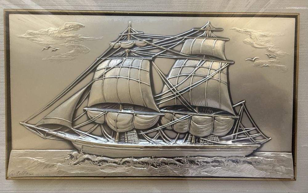 Quadro Corvetta 1817 em prata de lei 925%.