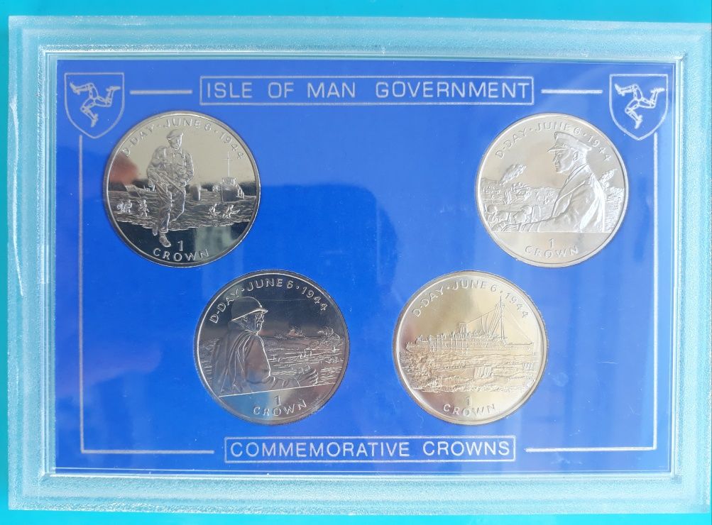 Zestaw monet Koron 1994 Lądowanie w Normandii - Wyspa Man.