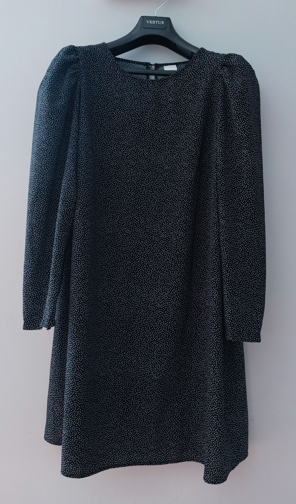 Czarno biała sukienka w groszki kropeczki h&m rozmiar XL
