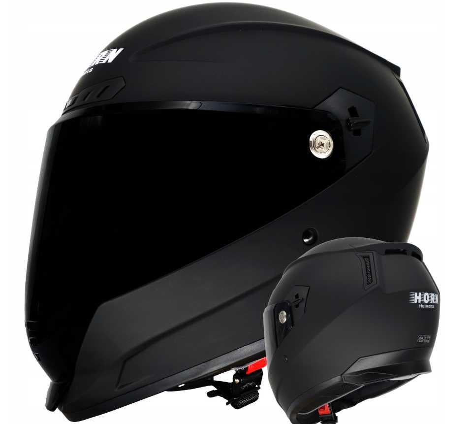 Kask motocyklowy Horn Predator czarna szyba, intercom ready XS-XL