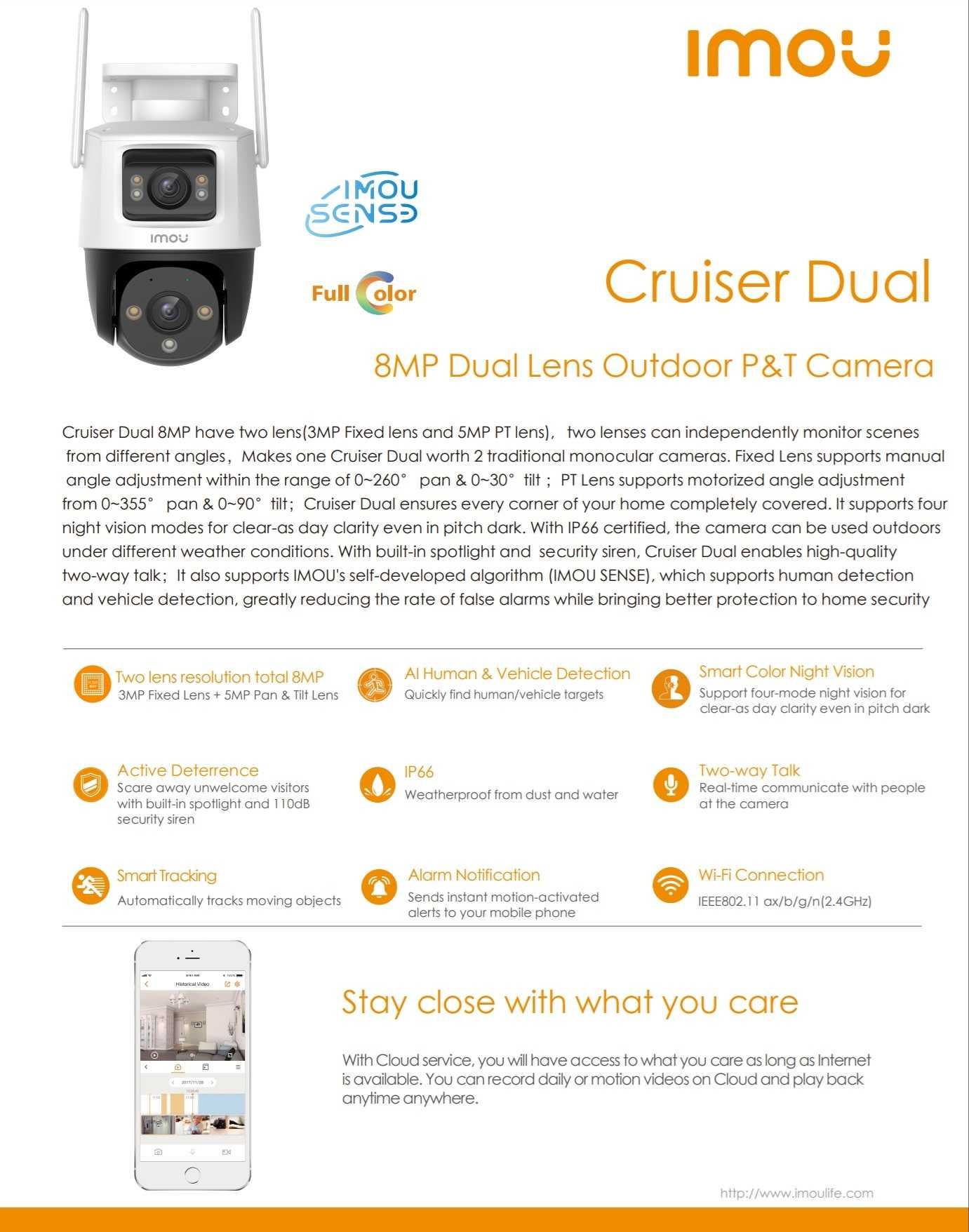 Поворотная 8MP камера Imou Cruiser Dual (IPC-S7XP-8M0WED)