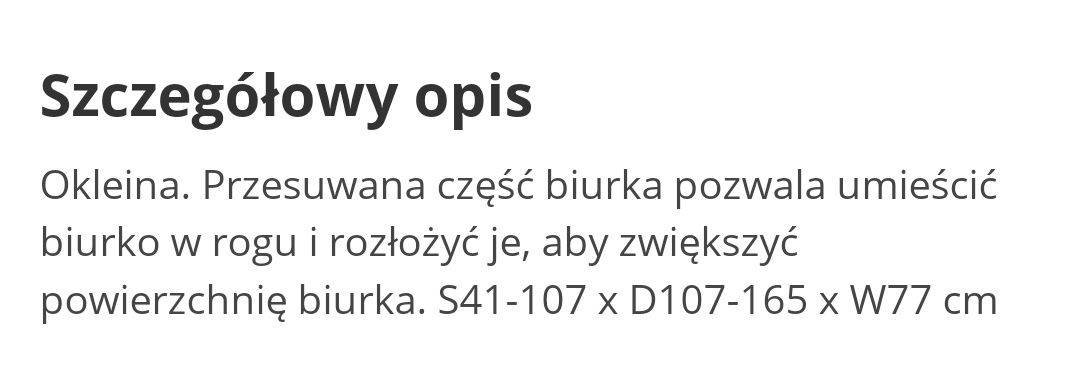 Biurko narożne Jysk