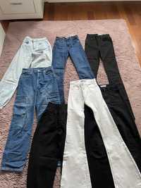 Paka 7szt Spodnie dżinsy dla dziewczynki r.158 Bershka r.32 r.34