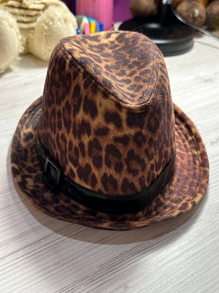Стильная тигровая, леопардовая шляпа ,шляпка