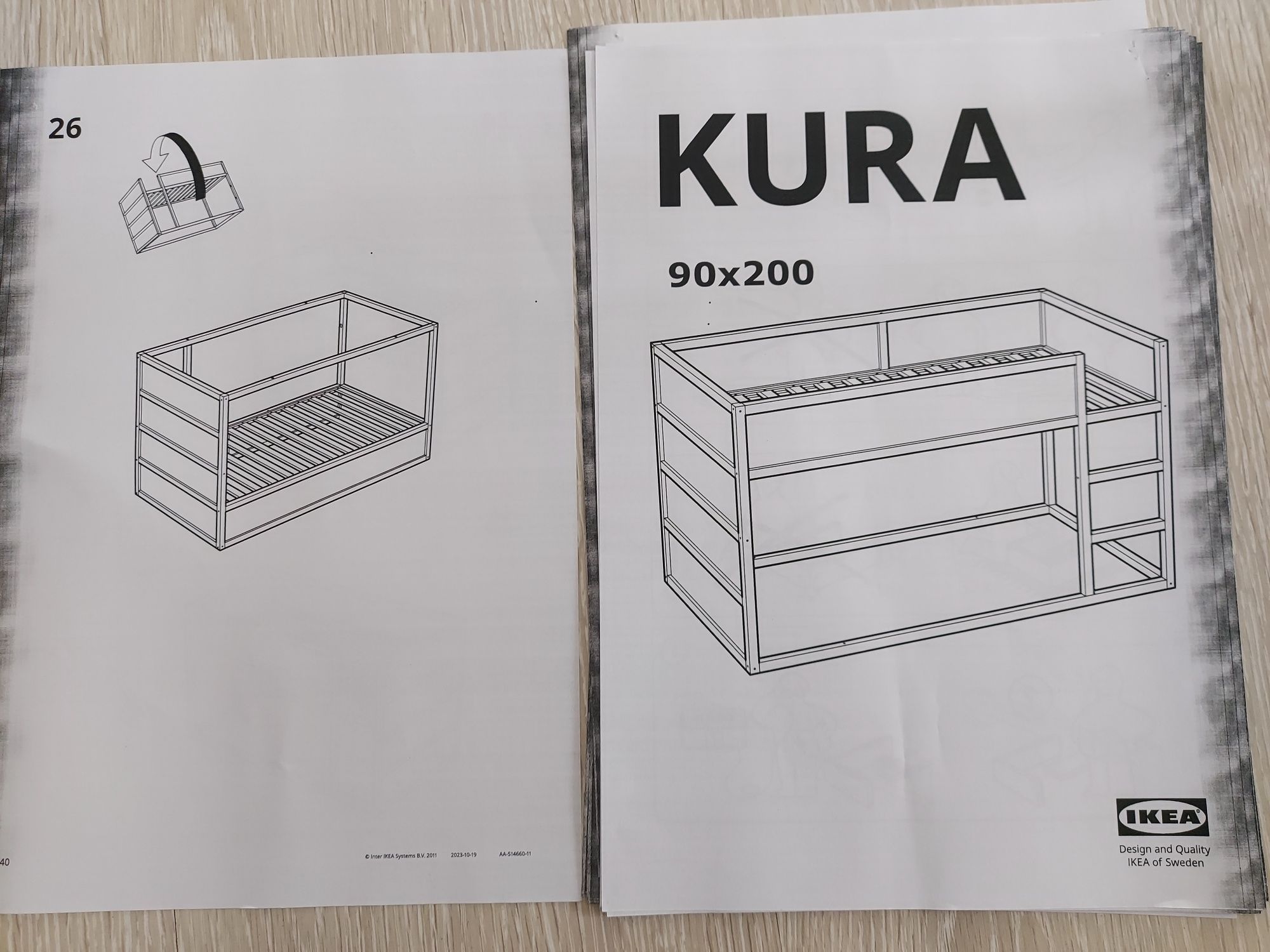 Łóżko dziecięce KURA IKEA  90 x 200