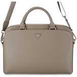 Torba Guess Grained Zipper Pocket Triangle Logo na laptopa 15" - brązo