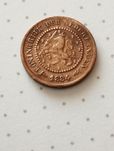 Moeda de 1/2 Cent 1884 Holanda em Cobre