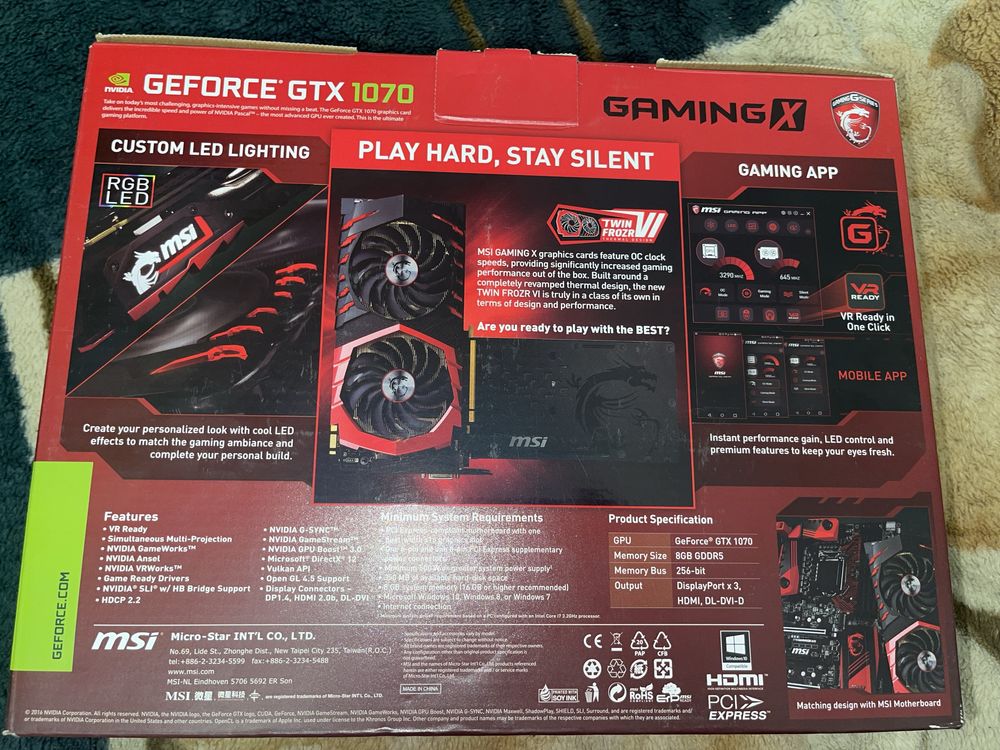 Відеокарта Geforse GTX 1070