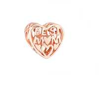 Charms Best MOM serce Mam Rose złoto różowe do bransoletki Pandora S9