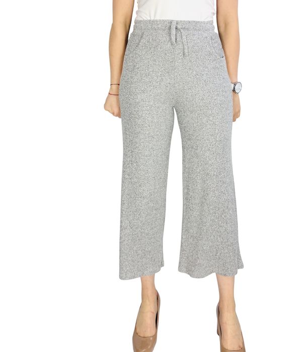 Szare spodnie z szeroką nogawką XS 34