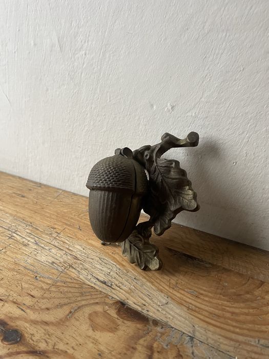 Stara mosiężna szkatułka popielniczka mosiądz vintage PRL