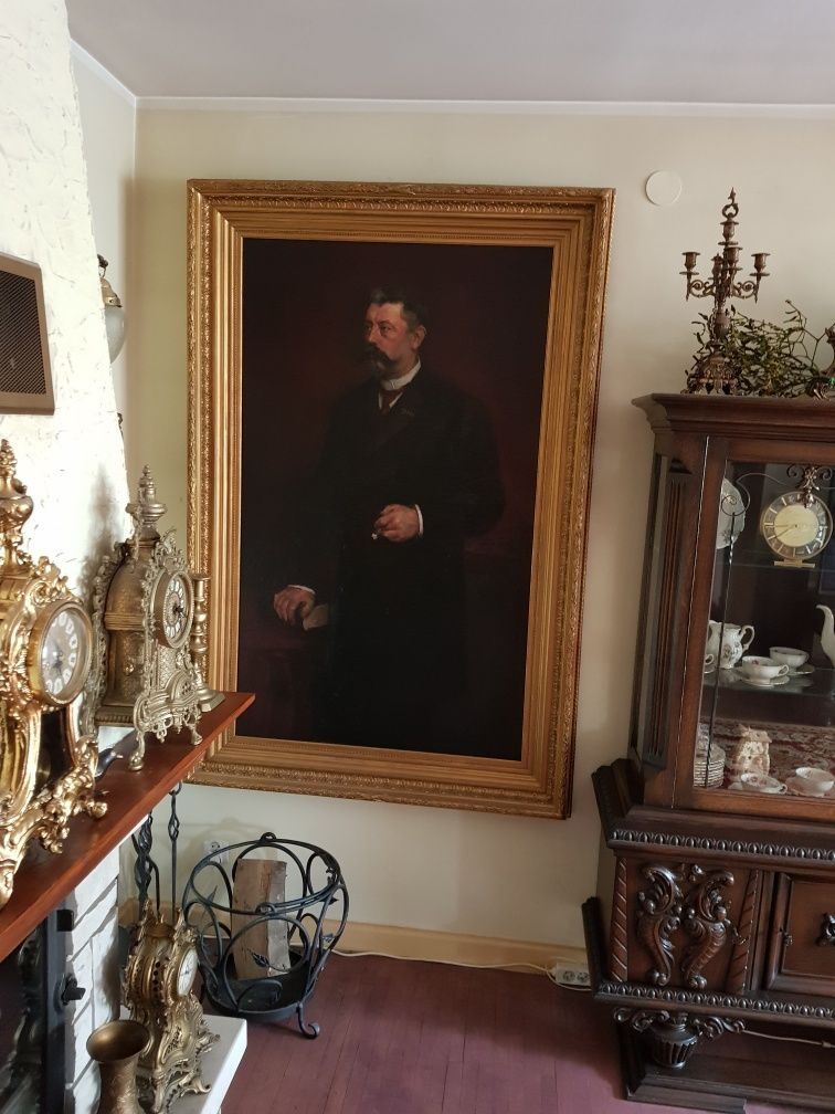 Okazja !!! XIX w Portret Szlachcica Olej na Płótnie 1903r w XIXw Ramie