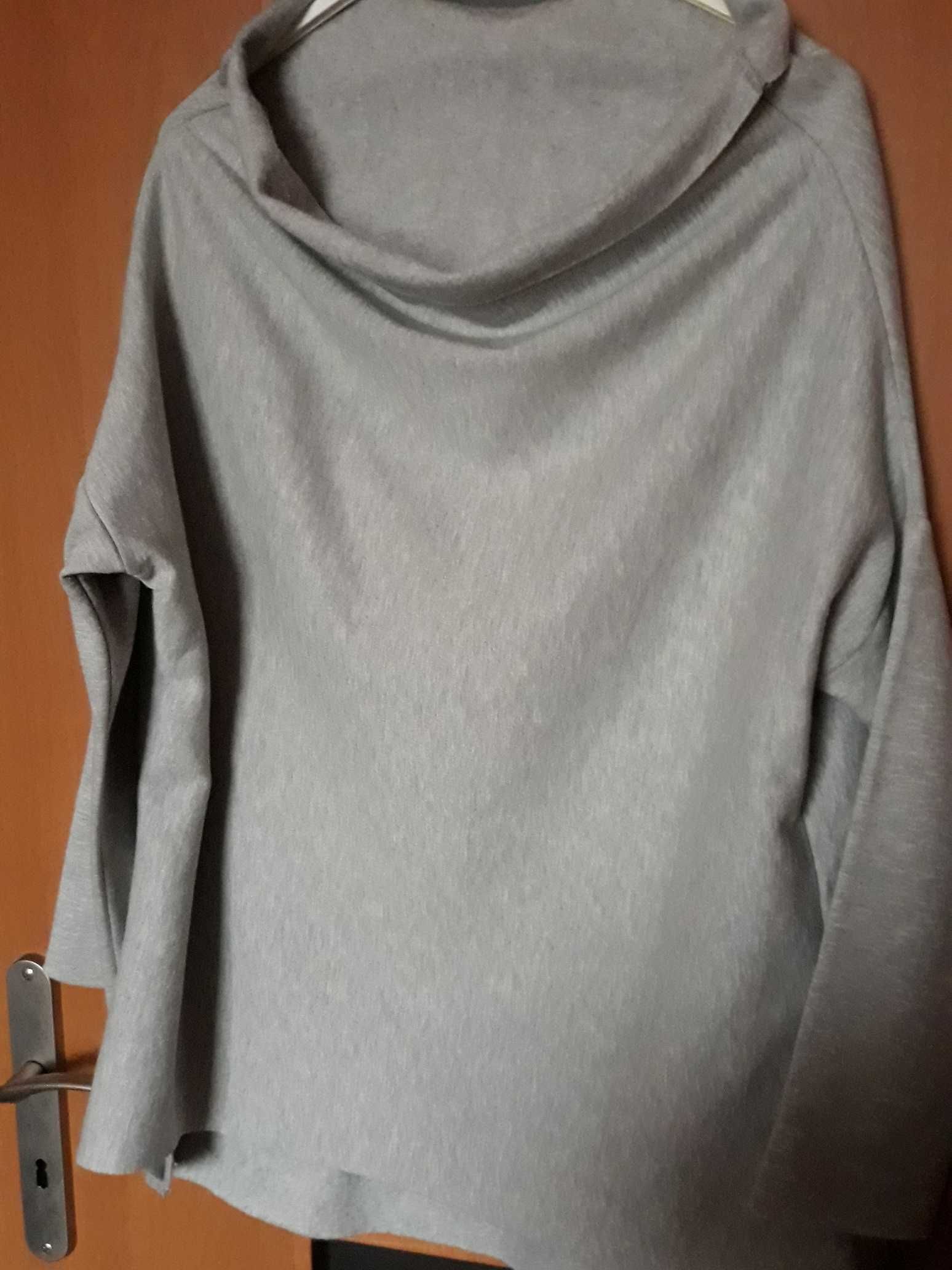 Bluza szara półgolf 100% bawełna jak nowa Awanti tył dłuższy rozmiar L