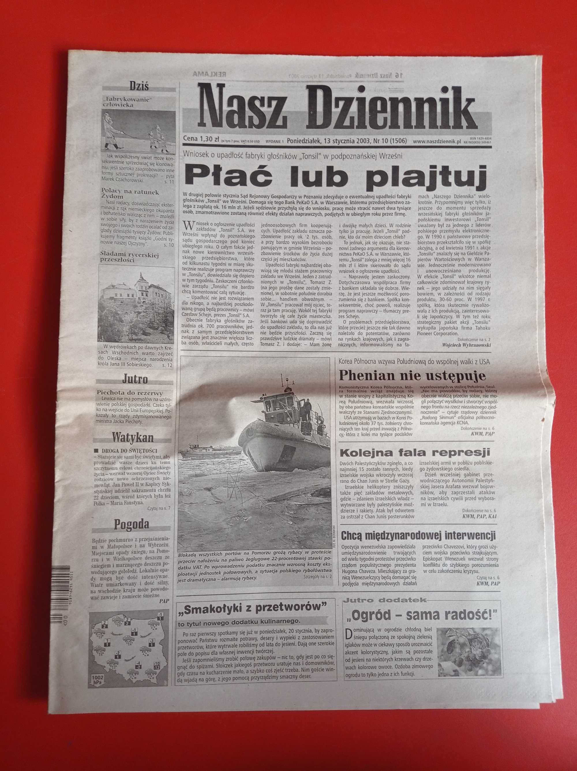 Nasz Dziennik, nr 10/2003, 13 stycznia 2003