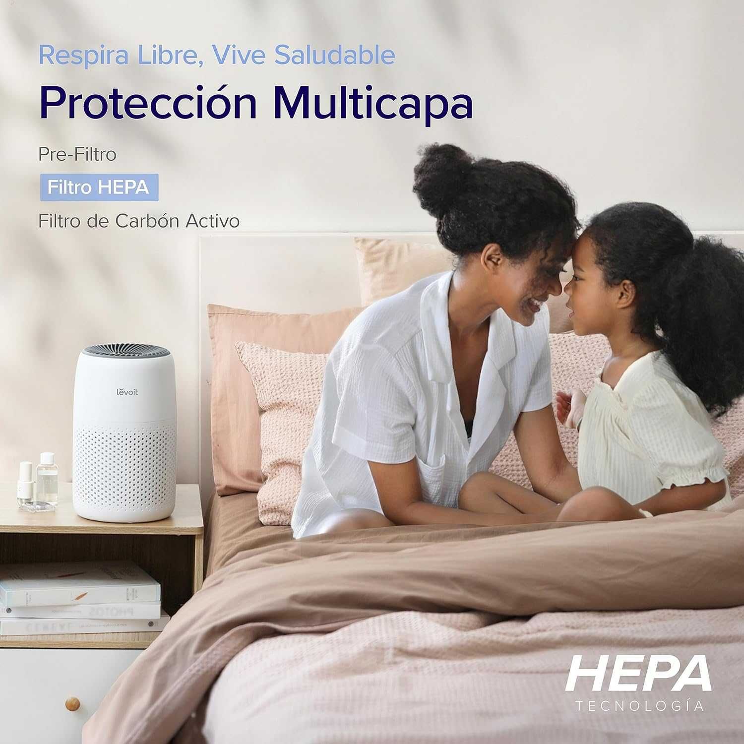 LEVOIT Purificador de ar com filtro HEPA para alergias,Recondicionado