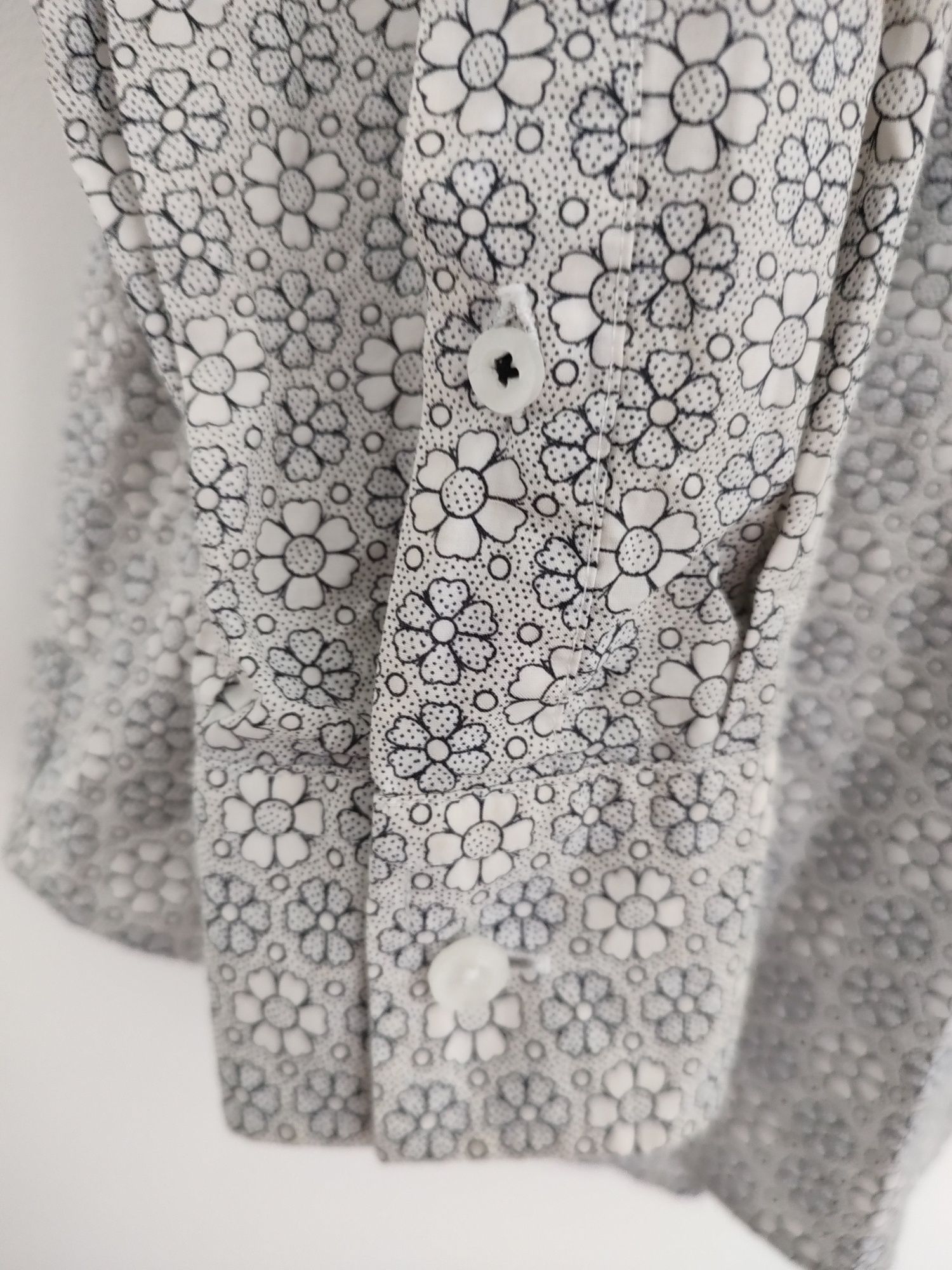 Piękna elegancka męska koszula modna we wzorki L XL