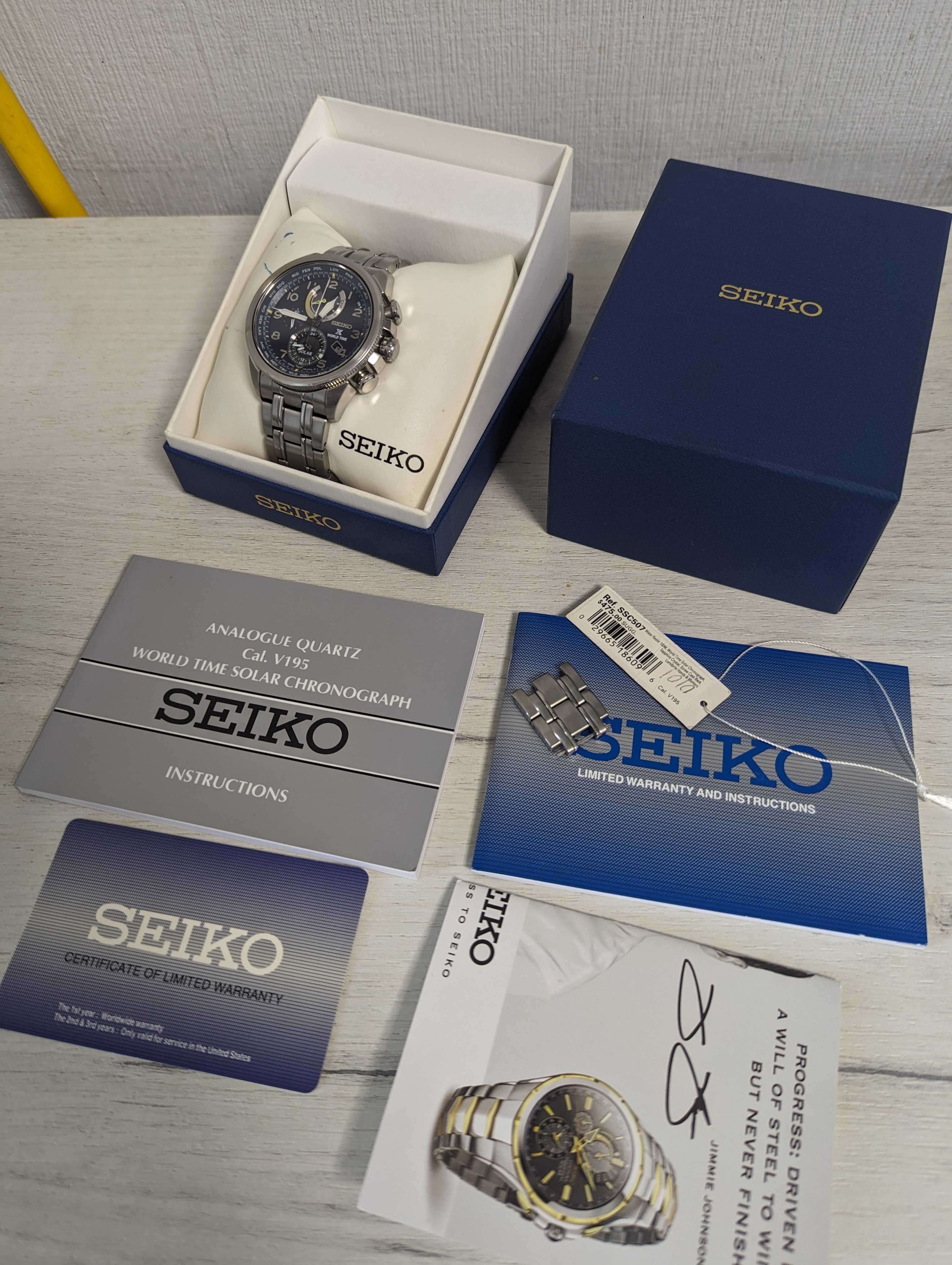 Наручний годинник SEIKO PROSPEX SOLAR SSC507 з синім циферблатом