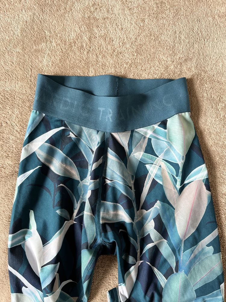 Legginsy fitness damskie Domyos rozm. S 36 joga trening liście natura