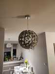 Żyrandol/ lampa wisząca srebrna, metalowa