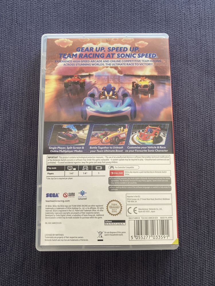 Jogo Team Sonic Racing Nintendo Switch Usado