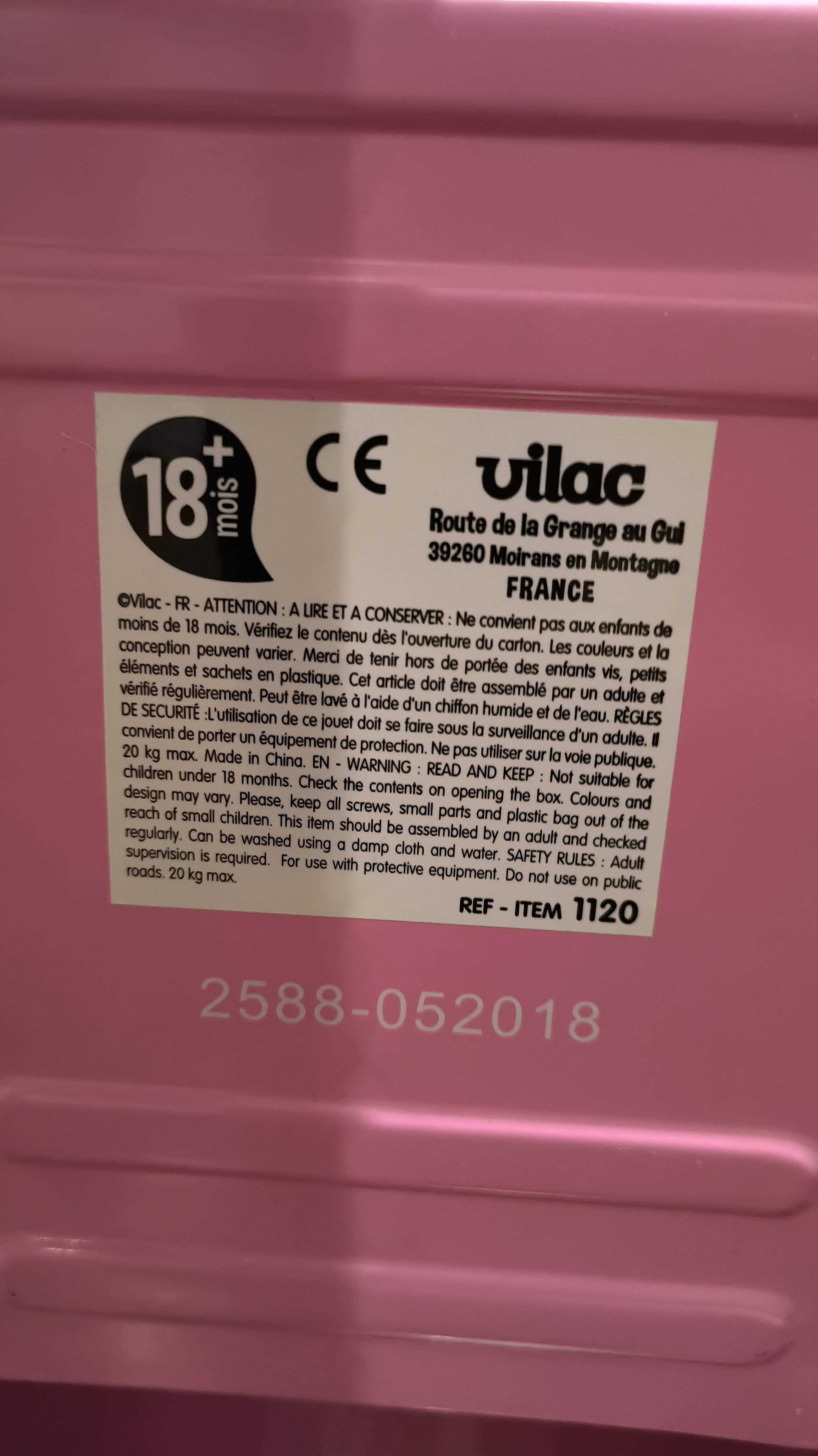 Carrinho andador Vintage Vilac Cor-de-Rosa