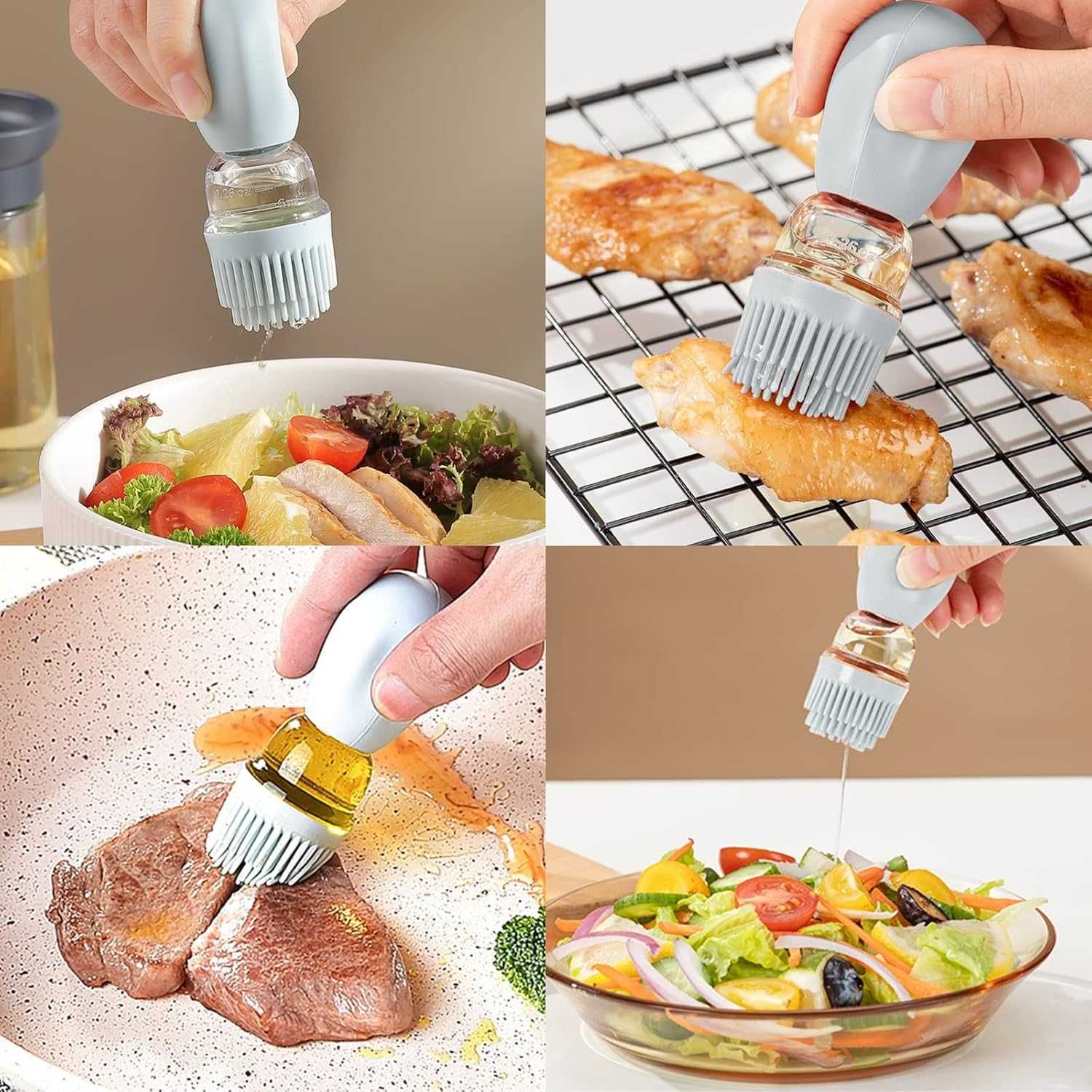 Rozpylacz oleju ze szczoteczką - Dozownik oleju 2w1 - 180ml