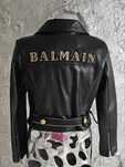 BALMAIN kurtka skóra naturalna roz L