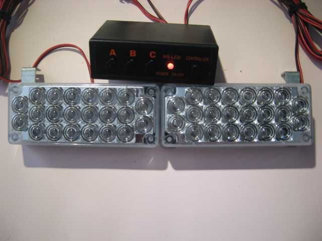 LED302 - Kit Luzes strobes LED 3 modos emergência vermelho