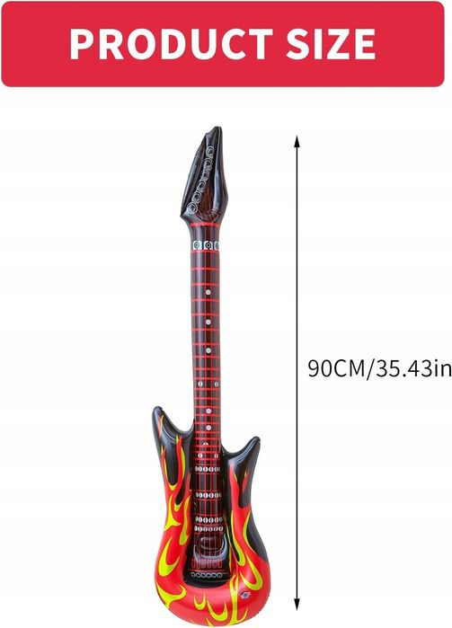 Dmuchana Nadmuchiwana Gitara Elektryczna Rock Gadżet Zabawa 90cm