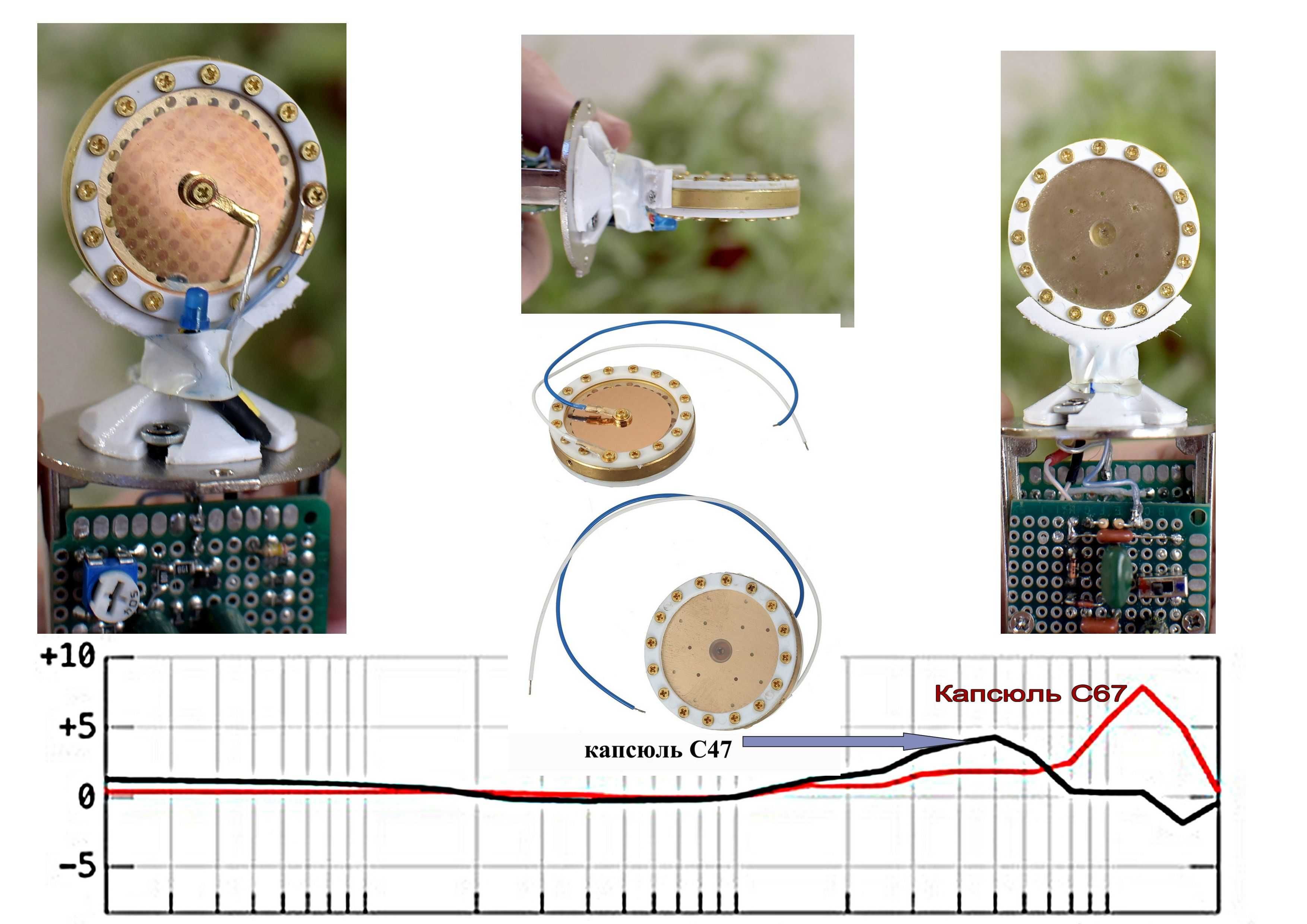 Конденсаторный DIY микрофон LCD 34mm  PAD -12dB Low CUT Filter 120 Hz