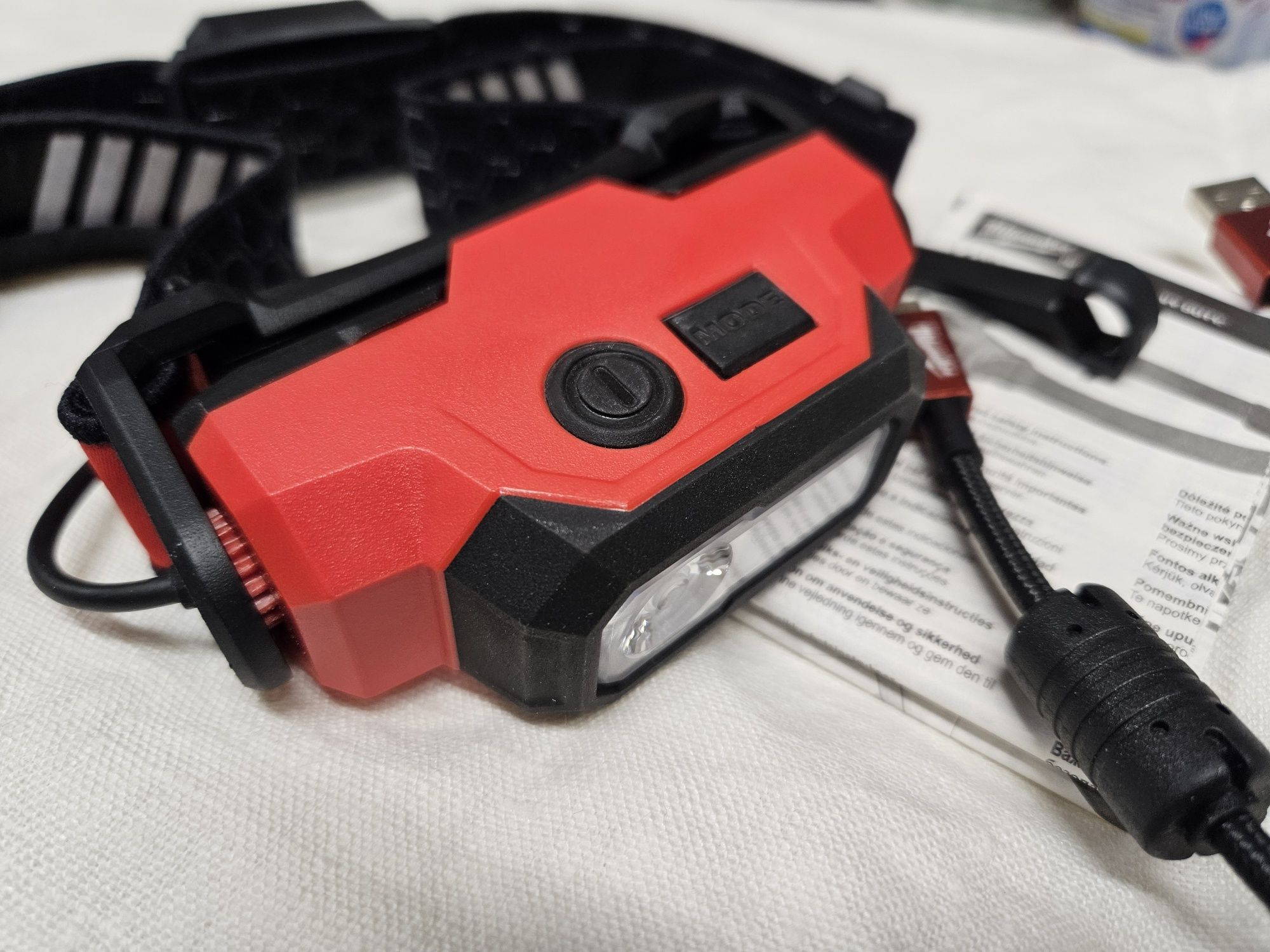 Akumulatorowa latarka-czołówka USB L4 HL-VIS NOWA