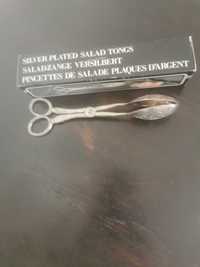 Pinças para saladas vintage, Silver Plated Salad Tongs