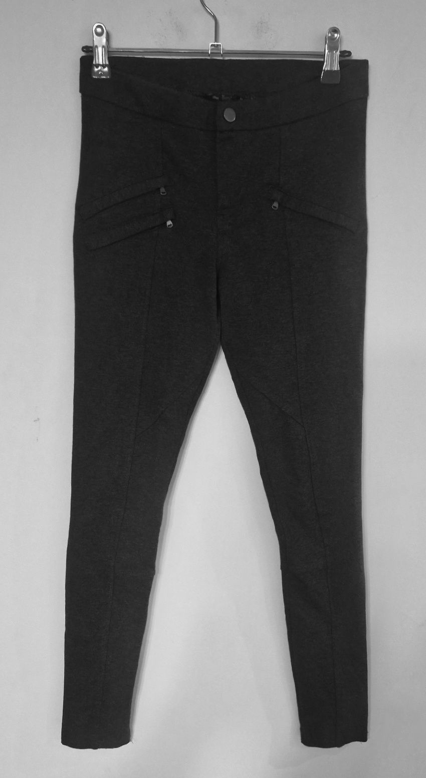 Spodnie przeszycia szare rurki slim legginsy Bershka S/M 36 38