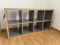 IKEA KALLAX regał szary połysk/drewno 77x147 cm