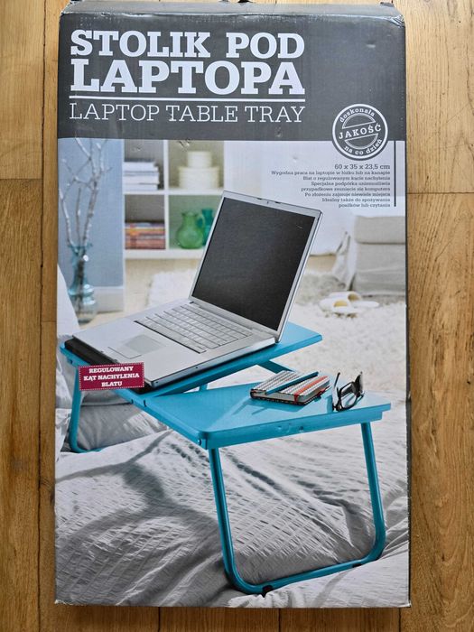 Stolik (nowy) do łóżka do pracy na laptopie, czytania, jedzenia