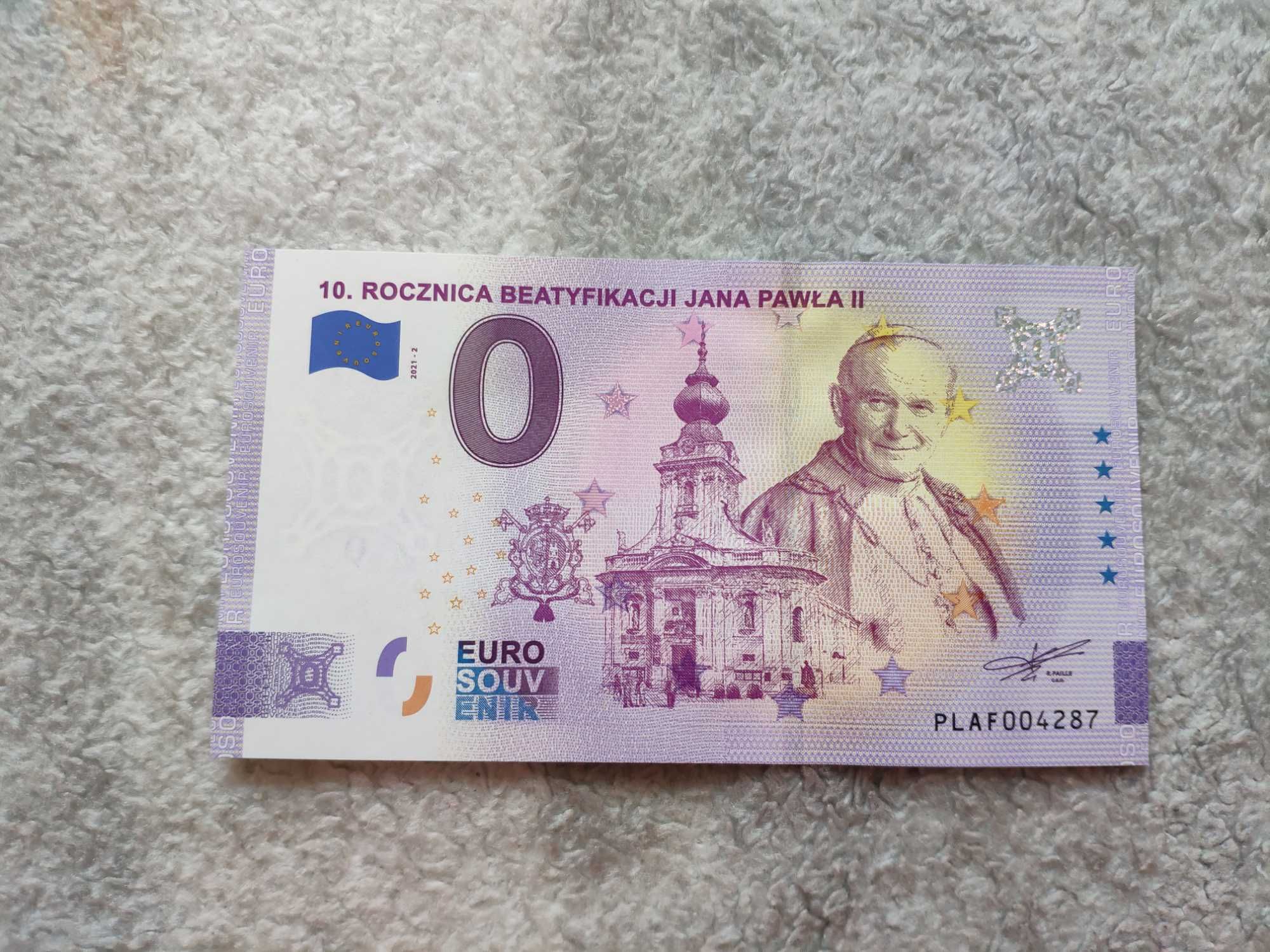 Banknot 0 euro Jan Paweł II beatyfikacja