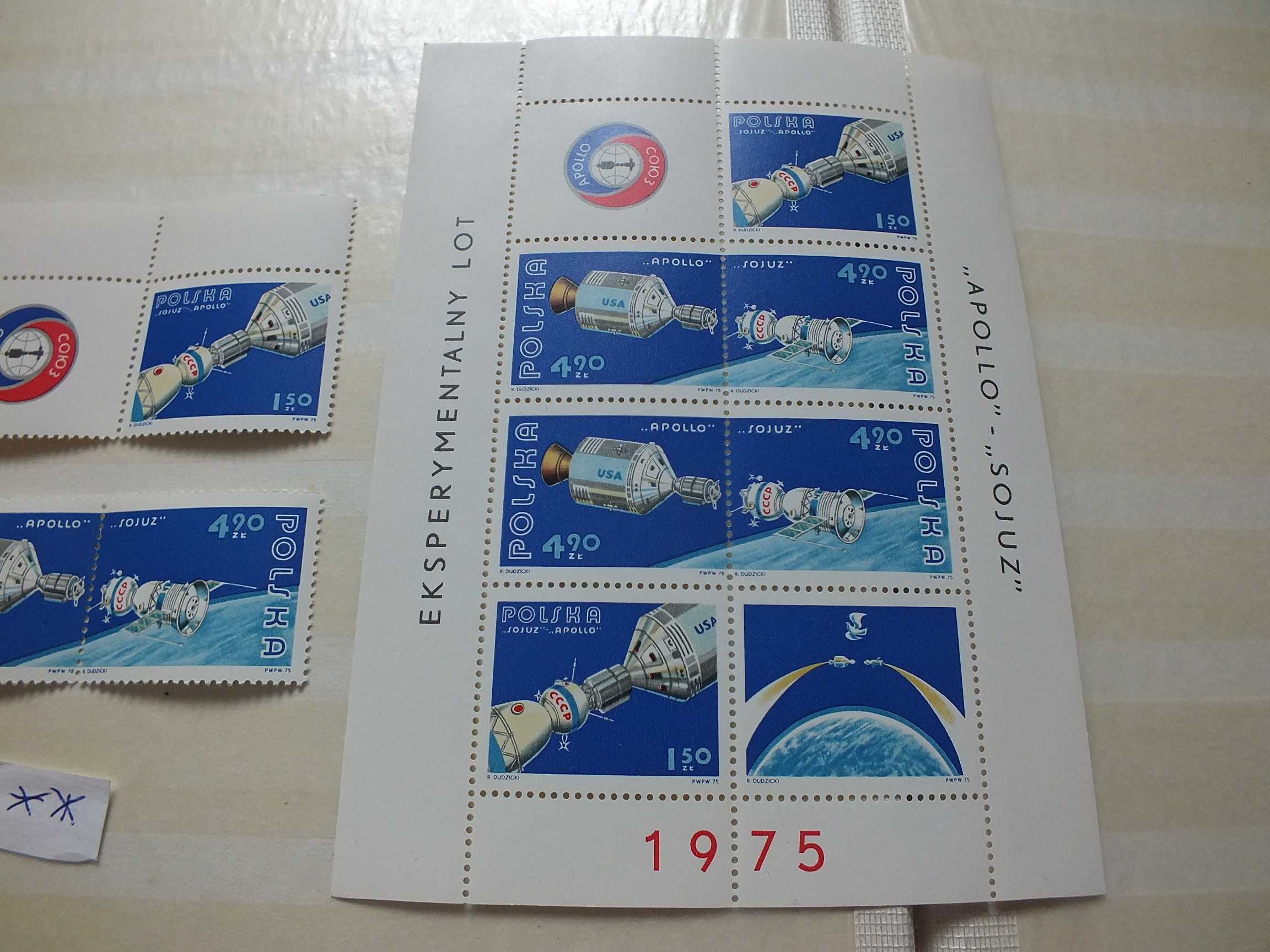 znaczki Fi2239/2241 kombinacja Polska 1975r.,KOSMOS stan** czyste