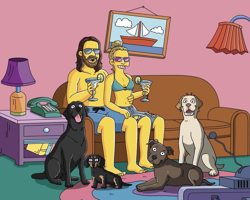 Портрет у стилі Сімпсонів Рік і Морті Simpsons