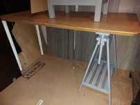 Biurko IKEA Anfallare Bambusowy blat r.150x80x75cm-dostawa gratis