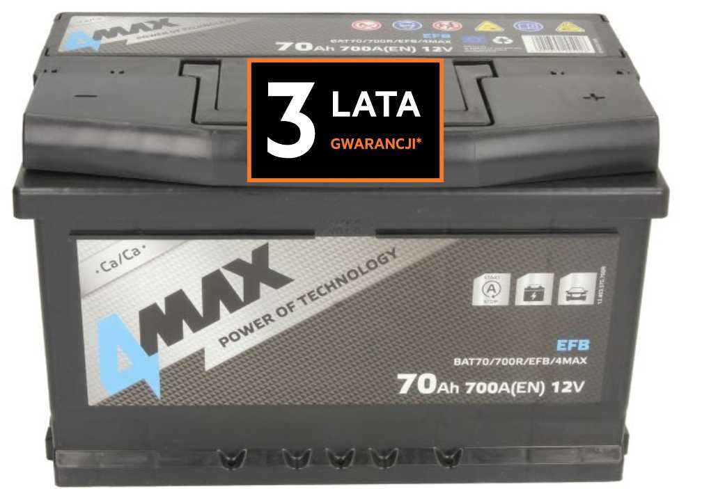 Akumulator JENOX 4MAX EFB 12v 70ah 700a P+ Radom,  Wysyłka free