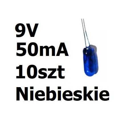 Żarówka miniaturowa niebieska 3x7mm 9V 50mA 10szt