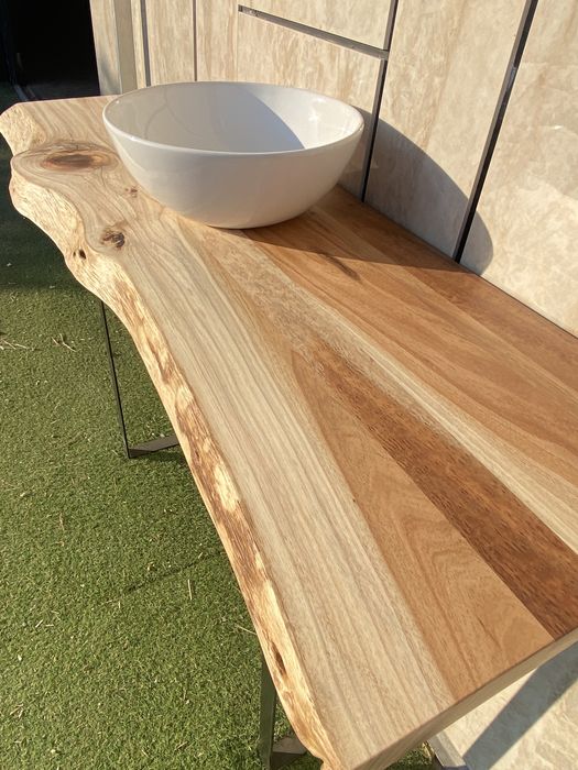 Tampos para lavatórios rústicos em madeira maciça