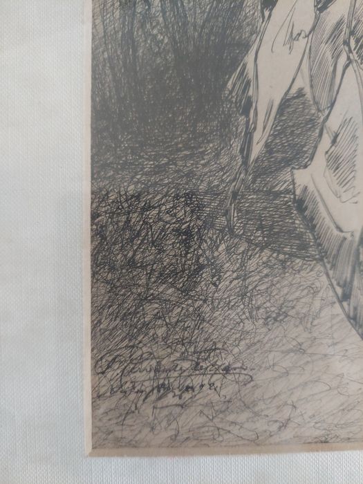 Pintura muito antiga assinada arte quadro