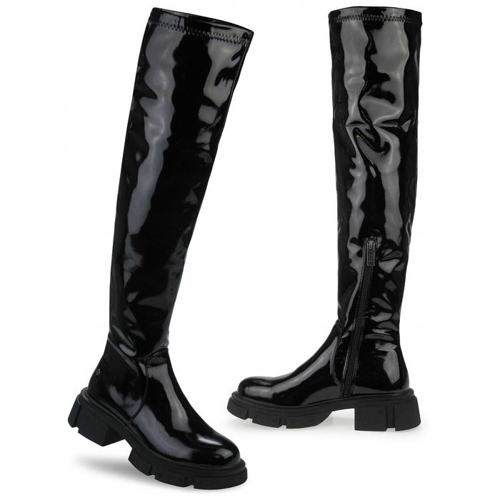 Goe kozaki botki damskie za kolano  rozmiar 39 skóra naturalna