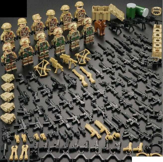 Большой военный конструктор Lego ЗСУ, 12 фигурок военных, оружие