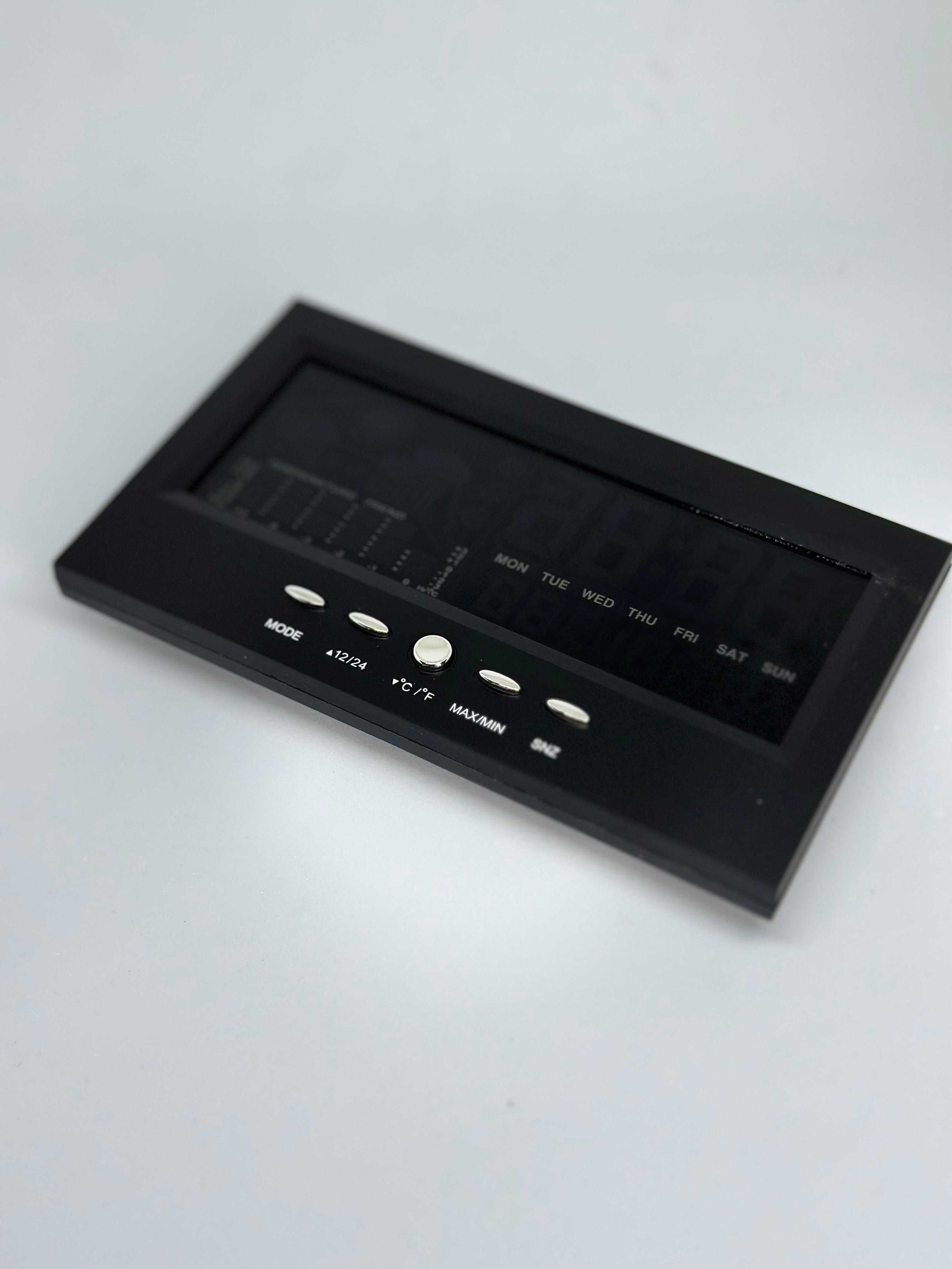 Zegar Domowy LCD BUDZIK Termometr Czarny kod 378
