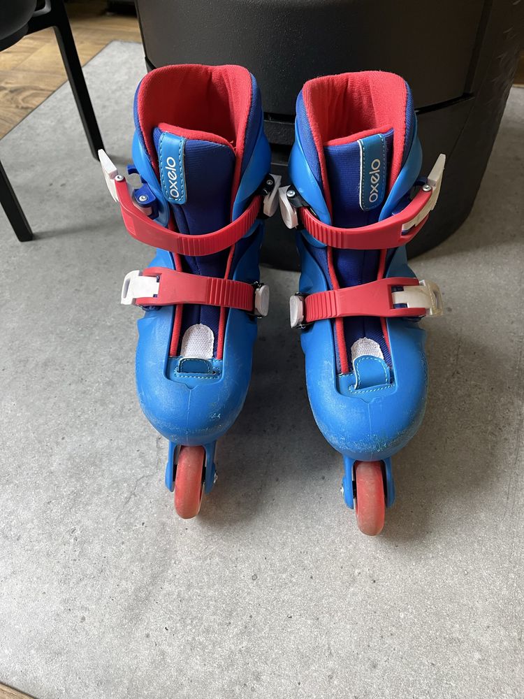 Rolki dziecięce Decathlon Oxelo 28 29 30 niebieskie