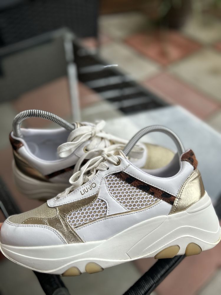 Sneakersy Liu Jo na platformie biale zlote rozmiar 38 damskie buty