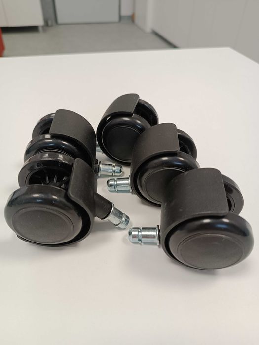 Kółka do fotela biurowego czarne NOWE 5 szt.