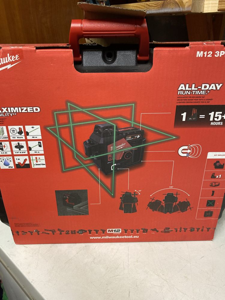 Laser krzyżowy Milwaukee M12 3PL oryginalny